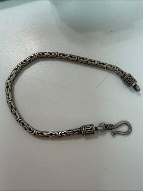 Sterling Silver Men's or Women’s Chain Bracelet - Antique Finish